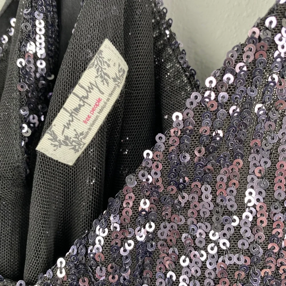 FREE PEOPLE Gold Rush Mini Dress in Black - Picture 11 of 11